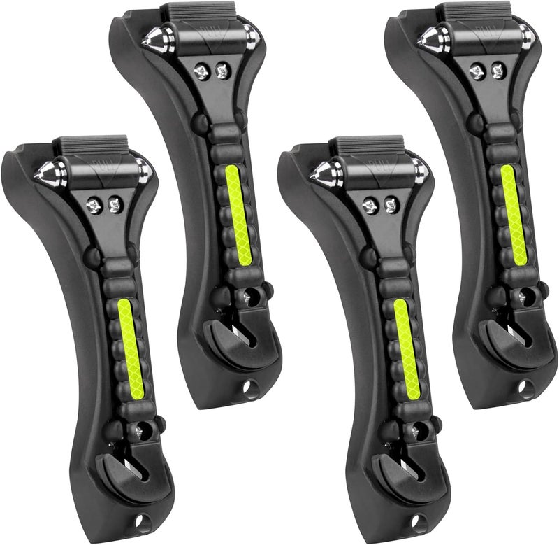 Cleverool Store Car Safety Hammer Window Breaker, 2-in-1 Emergency Escape Tool with Seat Belt Cutter for Women, 4 Pack Perfect Black Safety Escape Hammer for Car, Family - Image 1
